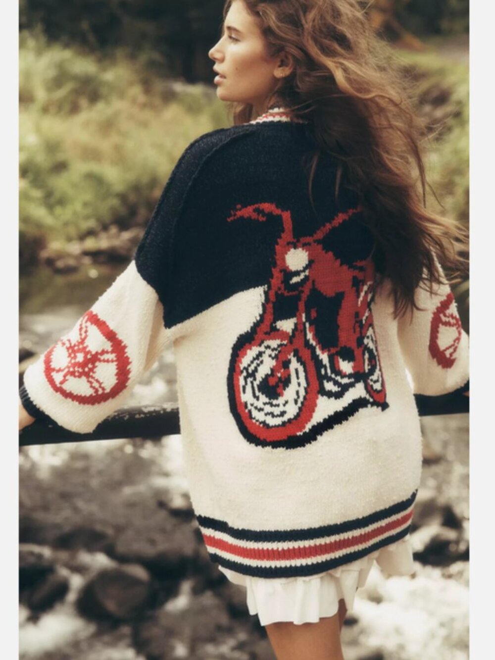 Anthropologie Pilcro Cotton Blend Motorcycle Cardigan Sweater Varsity L NWT